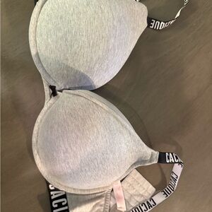 Cacique Light Gray Bralette with Branded Elastic Straps